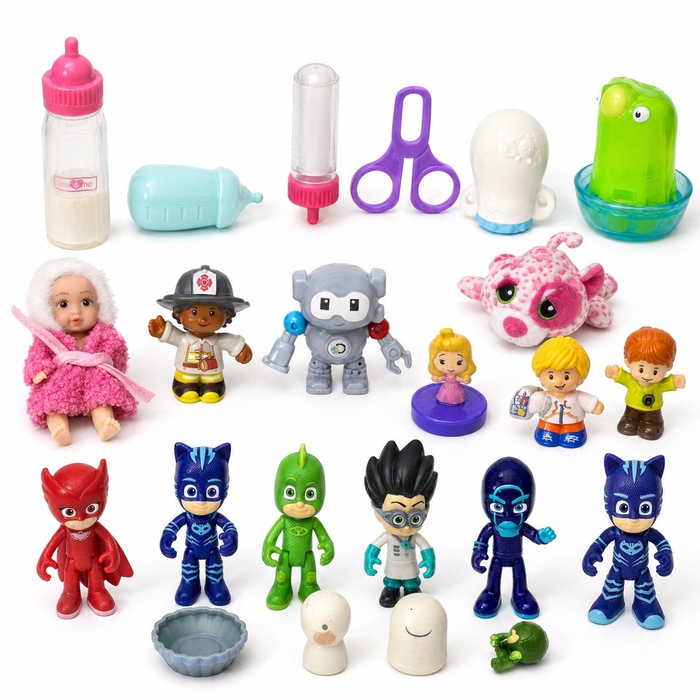 Mixed Toy Lot PJ Masks Fisher-Price Little People Figures Doll Accessories Plush